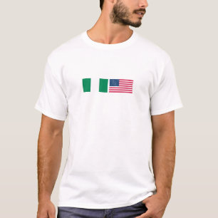 Nigerian and USA Flags Side by Side T-Shirt