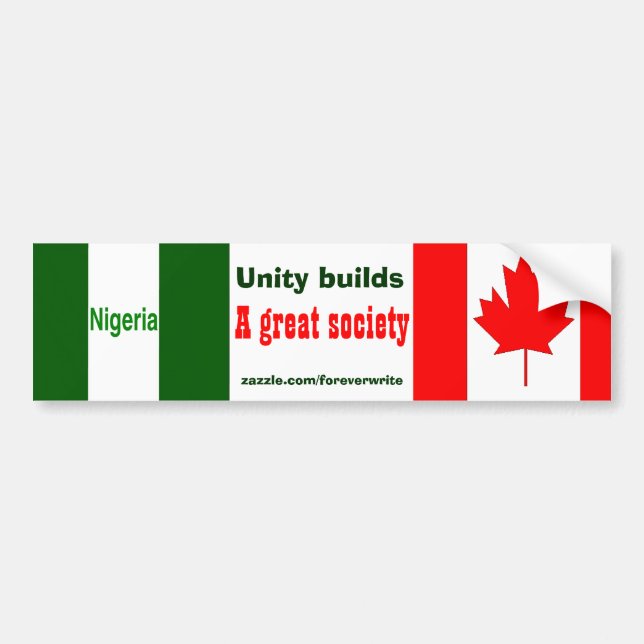 nigerian canadian bumper sticker (Front)