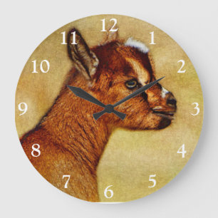 Nigerian Dwarf Dairy Goat Kid Large Clock