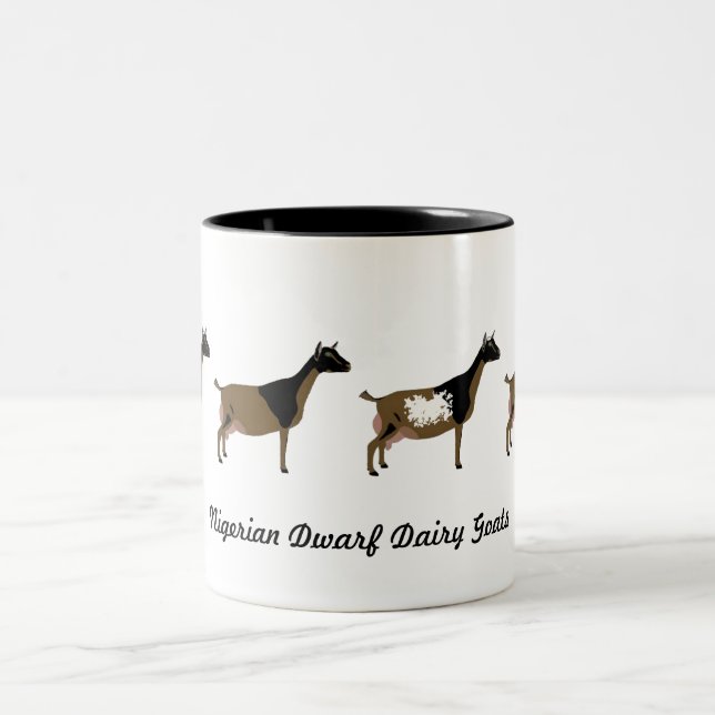 Nigerian Dwarf Dairy Goats Two-Tone Coffee Mug (Center)
