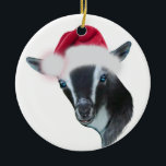Nigerian Dwarf Goat Santa Hat Christmas Ornament<br><div class="desc">Variety of Goat Christmas ornaments for your Holiday gift giving,  Christmas tree or window ornaments- most are double sided designs and can be personalized.</div>