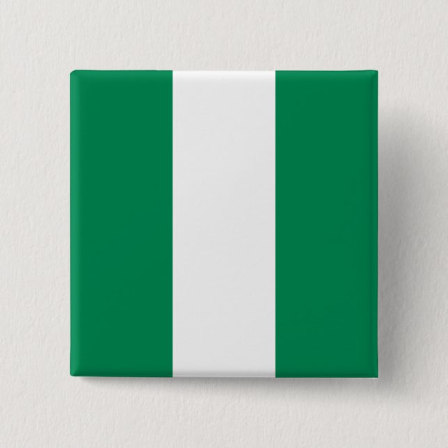 Nigerian Flag 2 Inch Square Button (Front)