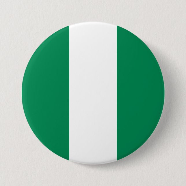Nigerian Flag 3 Inch Round Button (Front)