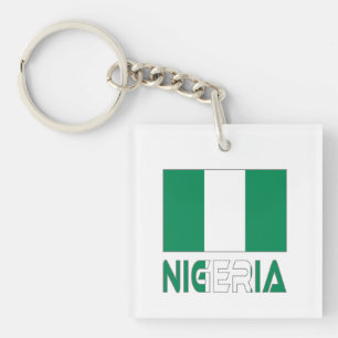 Nigerian Flag and Nigeria Keychain