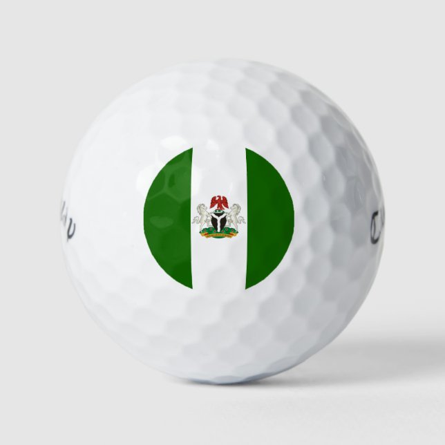 Nigerian flag-coat of arms     golf balls (Front)