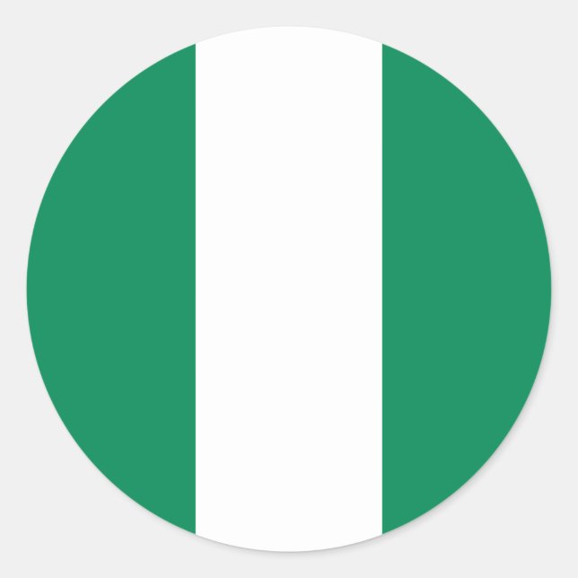 Nigerian Flag, Flag of Nigeria Classic Round Sticker (Front)