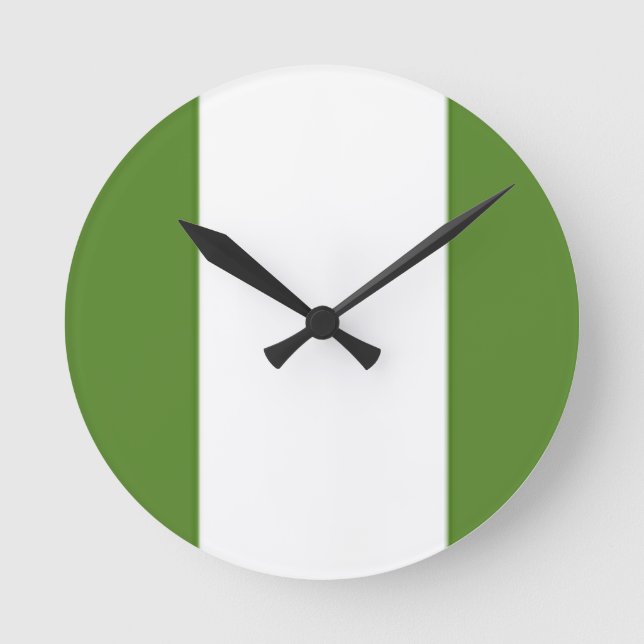 Nigerian Flag Round Clock (Front)