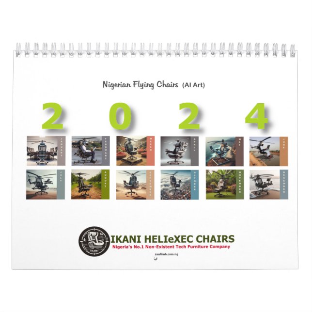 Nigerian Flying Chairs (AI Art) Calendar (Cover)