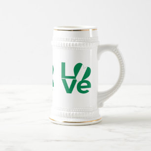 Nigerian Green LOVE Heart Flag  Beer Stein