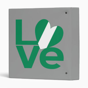 Nigerian Green LOVE Heart Flag Binder
