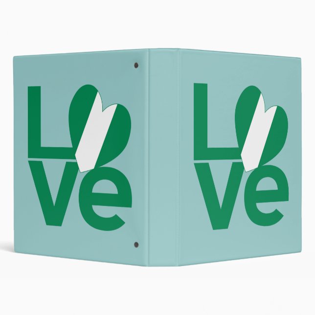Nigerian Green LOVE Heart Flag  Binder (Background)