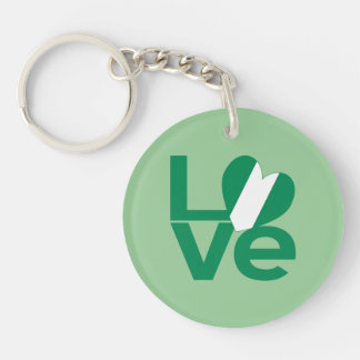 Nigerian Green LOVE Heart Flag Keychain