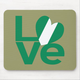 Nigerian Green LOVE Heart Flag  Mouse Pad