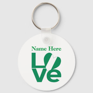 Nigerian Green LOVE Heart Flag Personalized  Keychain