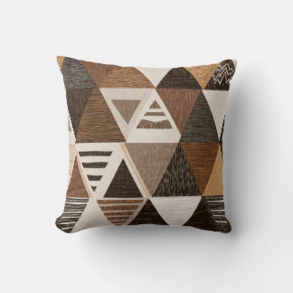 Nigerian patterns on a triangles background throw pillow