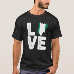 Nigerian pride Love Nigeria flag Map Black History T-Shirt