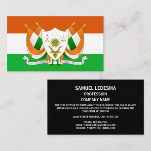 Nigerien Flag & Coat of Arms, Flag of Niger Business Card