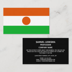 Nigerien Flag, Flag of Niger Business Card