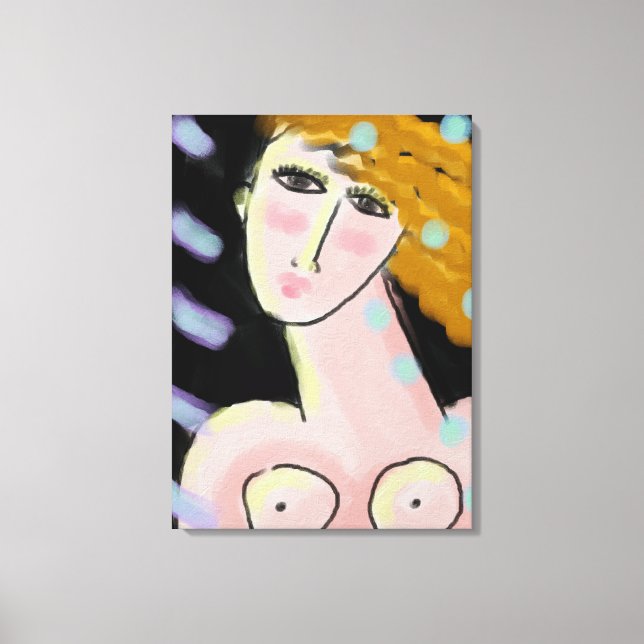 Night 2 Abstract Digital Portrait of a Woman Canvas Print (Front)