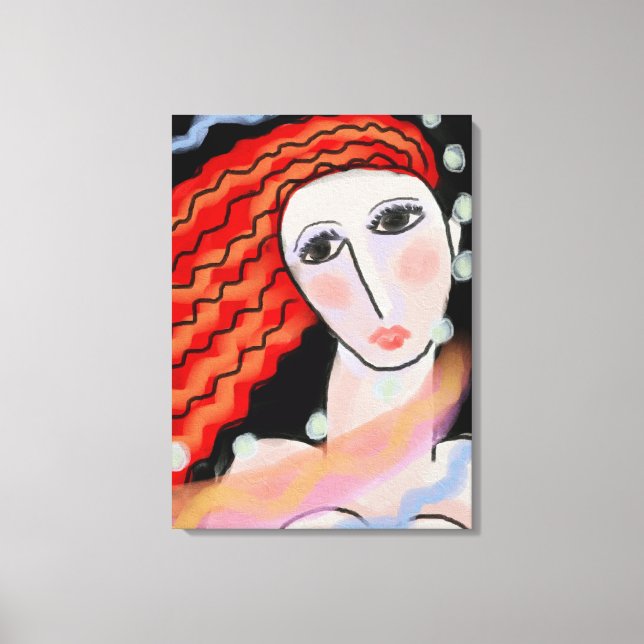 Night Abstract Digital Portrait of a Woman Canvas Print (Front)