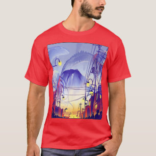 Night Anime Fantasy Asian City Japan Art Harajuku2 T-Shirt
