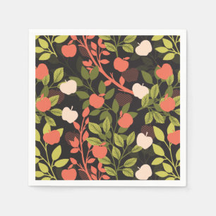 Night Apple Tree Or Floral Garden Pattern Napkin
