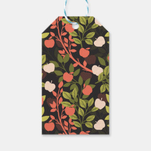 Night Apple Tree Orchard Floral Garden Pattern Gift Tags