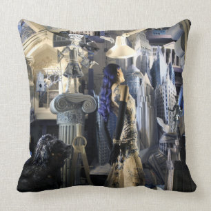 Night At Bergdorf's - NYC - by Madeline Ellis Throw Pillow
