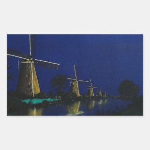 Night at Kinderdijk Sticker
