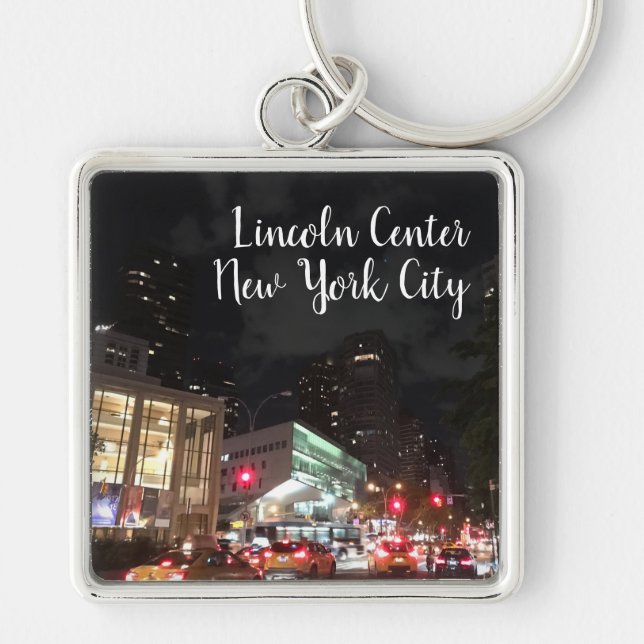 Night at Lincoln Centre NYC New York Photography Keychain (Front)