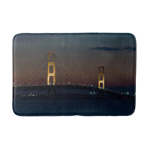 Night At Mackinac Bridge Bath Mat