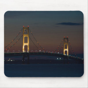 Night At Mackinac Bridge Mouse Pad