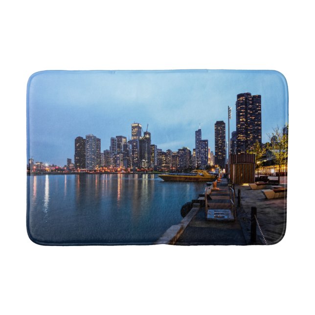 Night At Navy Pier Bath Mat (Front)