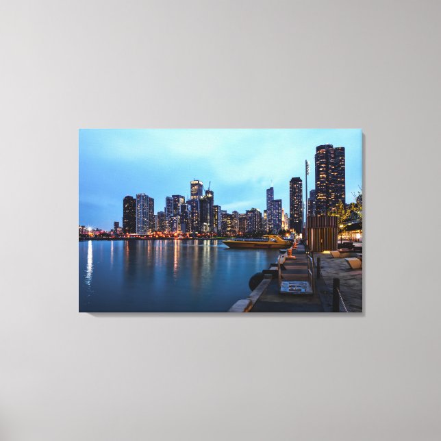 Night At Navy Pier Canvas Print (Front)