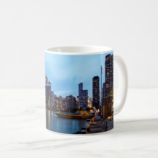 Night At Navy Pier Coffee Mug (Front Right)