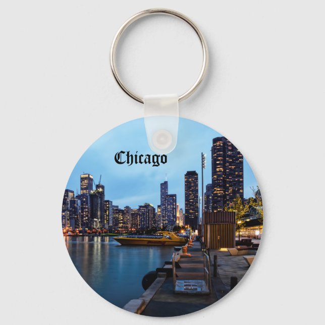 Night At Navy Pier Keychain (Front)