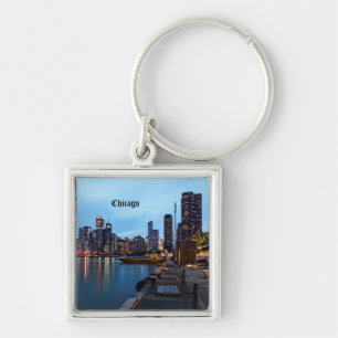 Night At Navy Pier Keychain