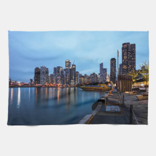 Night At Navy Pier Kitchen Towel