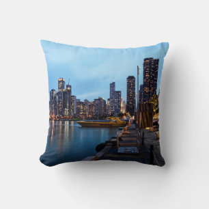 Night At Navy Pier Throw Pillow