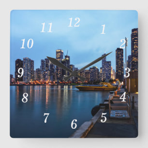 Night At Navy Pier Wall Clock