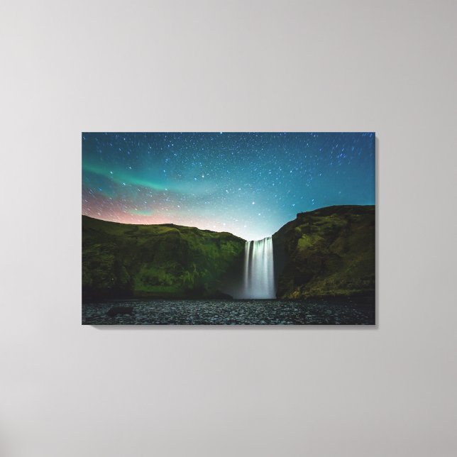 Night at Skógafoss Canvas Print (Front)