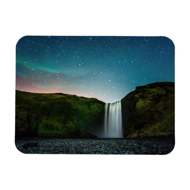 Night at Skógafoss Magnet (Horizontal)