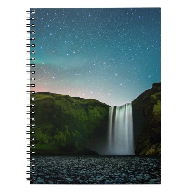 Night at Skógafoss Notebook (Front)