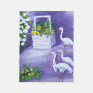 Night at the Well. Fleece Blanket