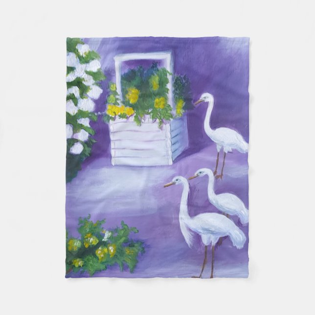 Night at the Well. Fleece Blanket (Front)