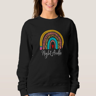 Night Auditor Leopard Rainbow Accounting Back To S Sweatshirt