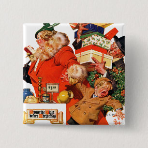Night before Christmas 2 Inch Square Button