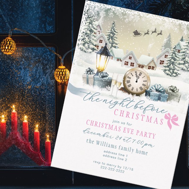 Night Before Christmas Festive Christmas Eve Party Invitation (Night Before Christmas Festive Christmas Eve Party Invitation)