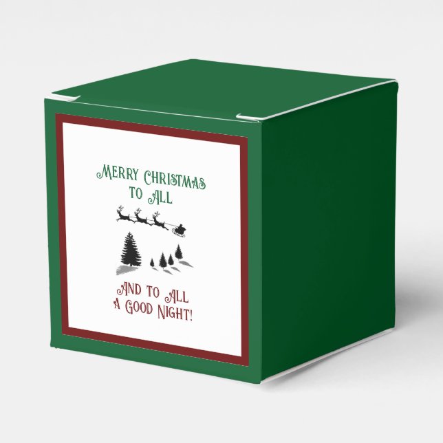 Night Before Christmas Santa Holiday Favor Box (Front Side)