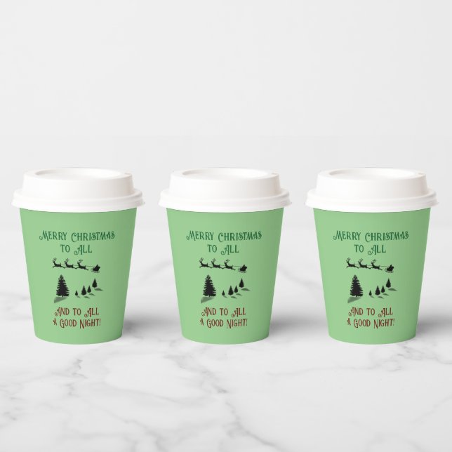 Night Before Christmas Santa Holiday Paper Cups (Multi)